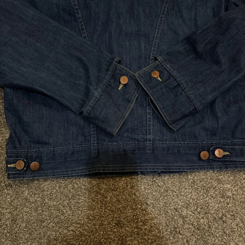 Vintage Wrangler Jacket Mens Large Blue Denim Western Bomber Button Front - Picture 8 of 8